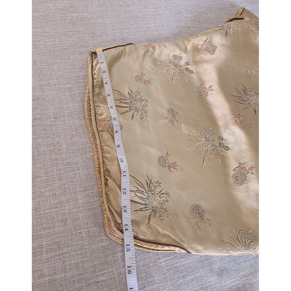Vintage Silk Jacquard Qipao Cheongsam Dress Champagne Gold Chinese Dress Elegant - Picture 9 of 13
